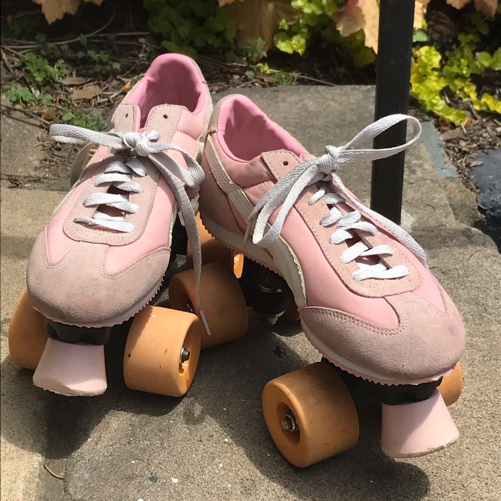 Vtg. Pink Puma Roller Skates Sz. 7.5